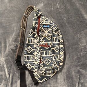 KAVU Geometric Sling Bag - Blue and Cream